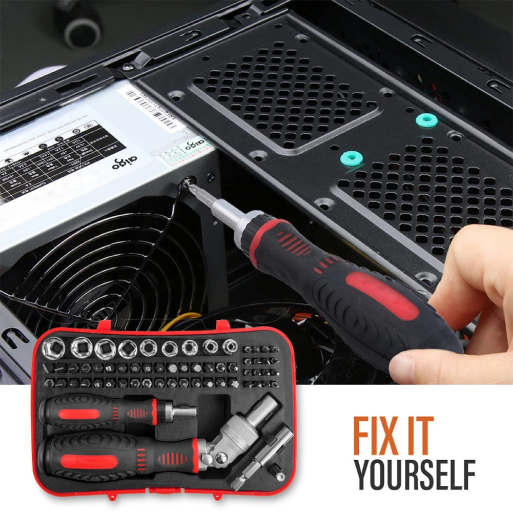 

61 in 1 Torx Screwdriver Bit Handle Socket Set with Case Manual Repair Disassembly Tool for Mobile Phone Computer