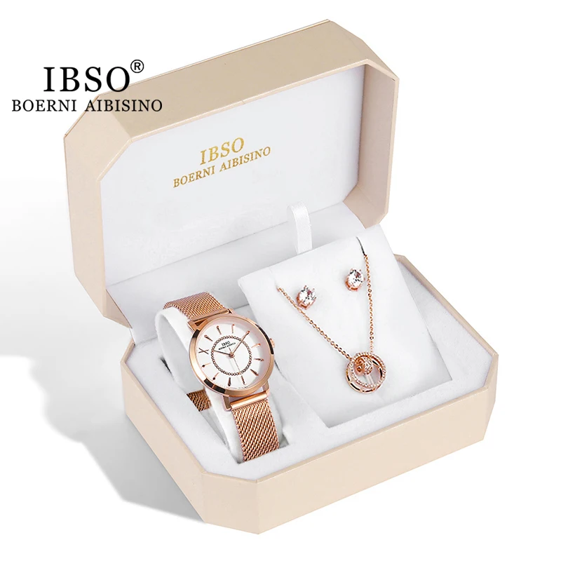 Набор романтических восьмиугольных женских часов IBSO рождественский подарок