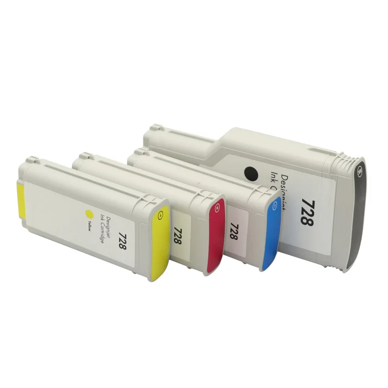 Remanufactured Compatible Ink Cartridge for H P 728 with Chip for H P T730 T830 Printer Pigment Ink for Black Dye for Color