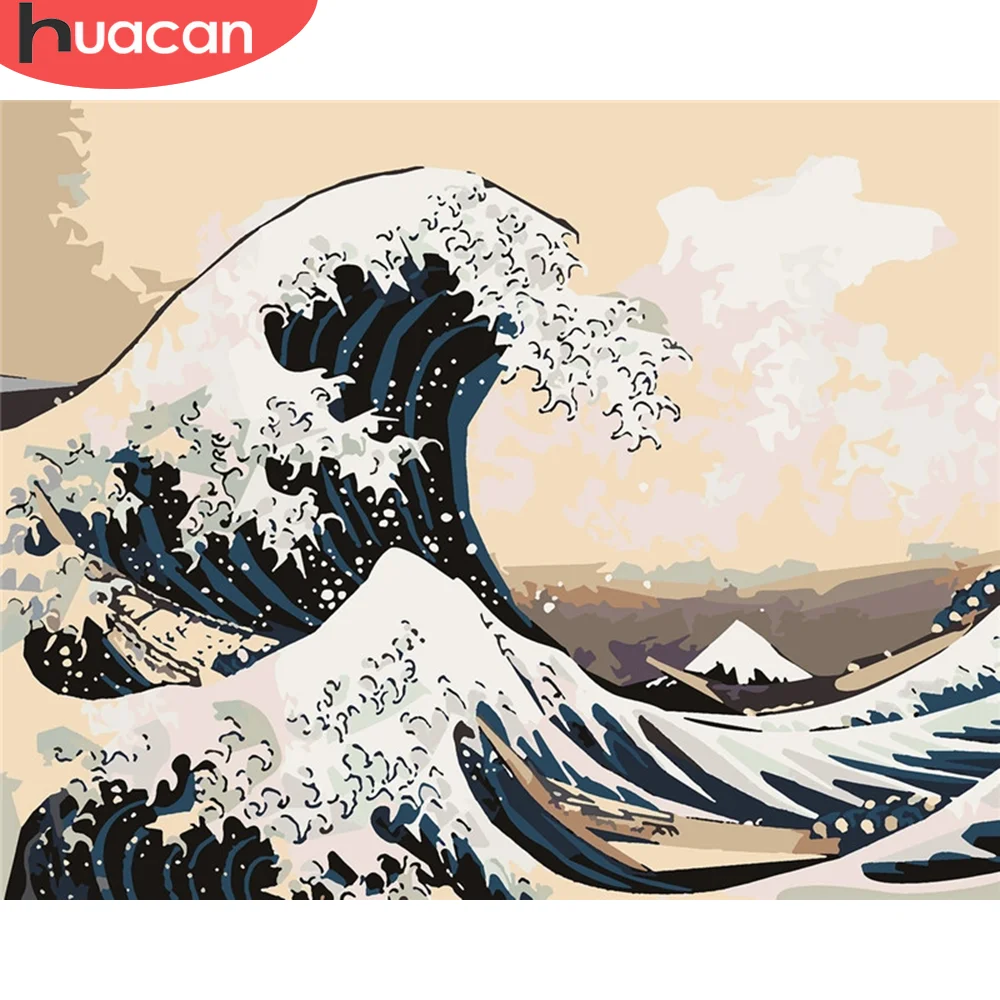 

HUACAN краска по номеру морской рисунок на холсте Ручная Краска ed Paint ing Art подарок DIY картинки по номеру декорации наборы домашний декор
