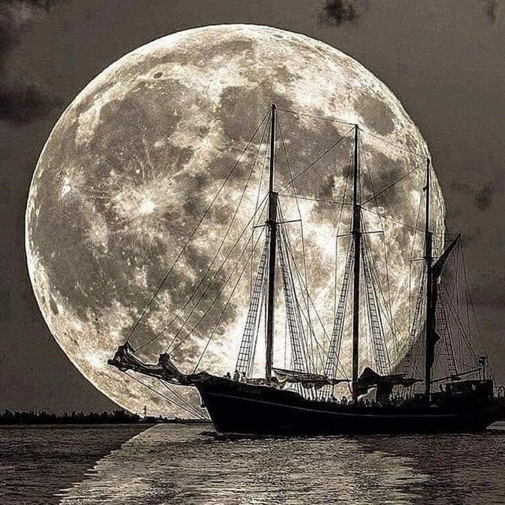 

5D алмазная живопись Sea moon, «сделай сам», полноразмерная/круглая вышивка, узор, 3D наборы для вышивки крестиком, мозаичные наклейки на стену