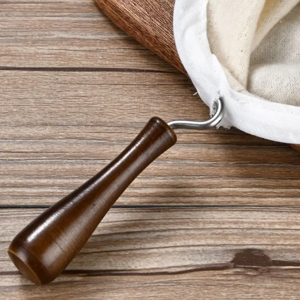 

Coffee Filter Heat Insulation Soft Handle Wooden Fabric Handmade Reusable Tea Filter for Home