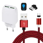 Сетевое зарядное устройство с магнитным кабелем Micro USB для Huawei P Smart 2019 Samsung A10 Redmi 9AT 9C Asus Zenfone M2 Poco C3