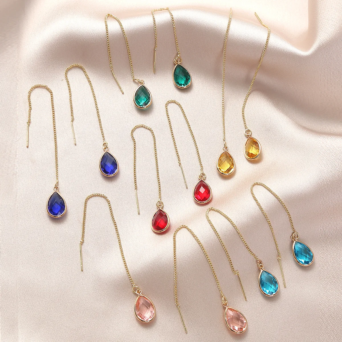 

S925 Silver Needle Jewelry Long Copper Crystal Set Ear Thread Line Vintage Bird Earrings for Women Party