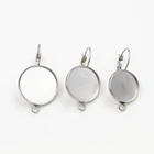 (Не выцветает) 1416182025 мм 10 шт из нержавеющей стали одна петля Французский рычаг заднее основание серьги, Подходит 14-25 мм стеклянные кабошоны