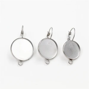 (Не выцветает) 1416182025 мм 10 шт из нержавеющей стали одна петля Французский рычаг заднее основание серьги, Подходит 14-25 мм стеклянные кабошоны