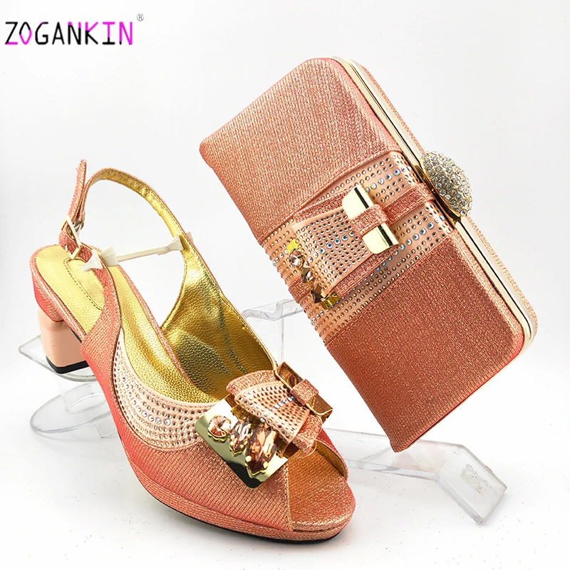 Комплект из босоножек и сумок для женщин модная обувь в нигерийском Стиле