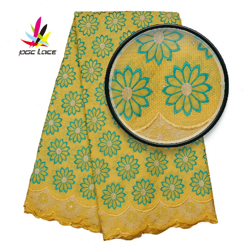 Французская кружевная ткань желтого цвета вуаль в нигерийском стиле кружево