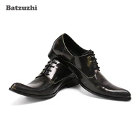 batzuzhi formal leather dress shoes men zapatos hombre pointed toe lace up business shoes gentlemen zapatos de hombre big size