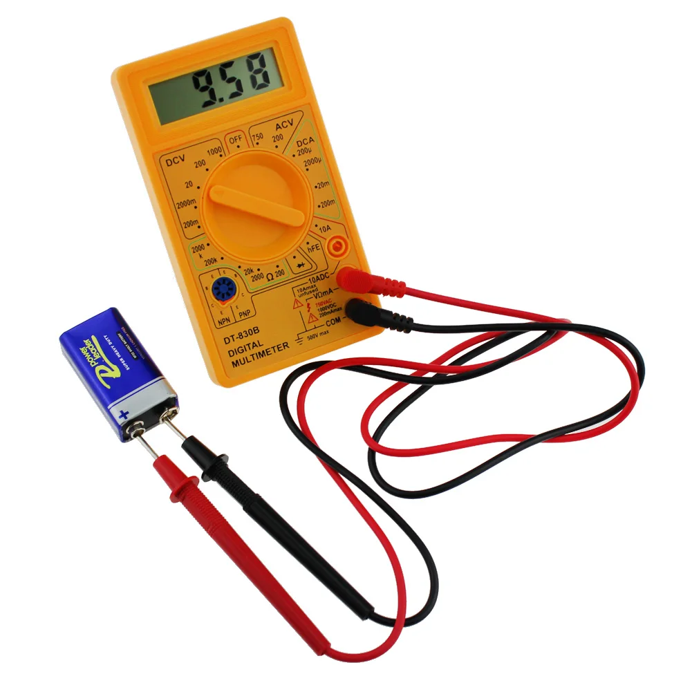 

DT-830B LCD Digital Multimeter AC/DC 750/1000V Amp Volt Ohm Tester Meter Household Electrician Utility Handheld Tester Tool