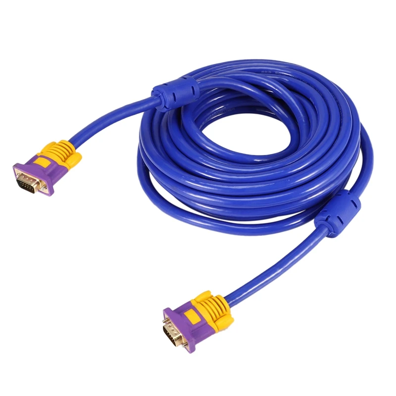10 м VGA кабель мужской 3 + 9 HD полностью проводной 15 PIN для ЖК CRT проектор ПК ноутбук
