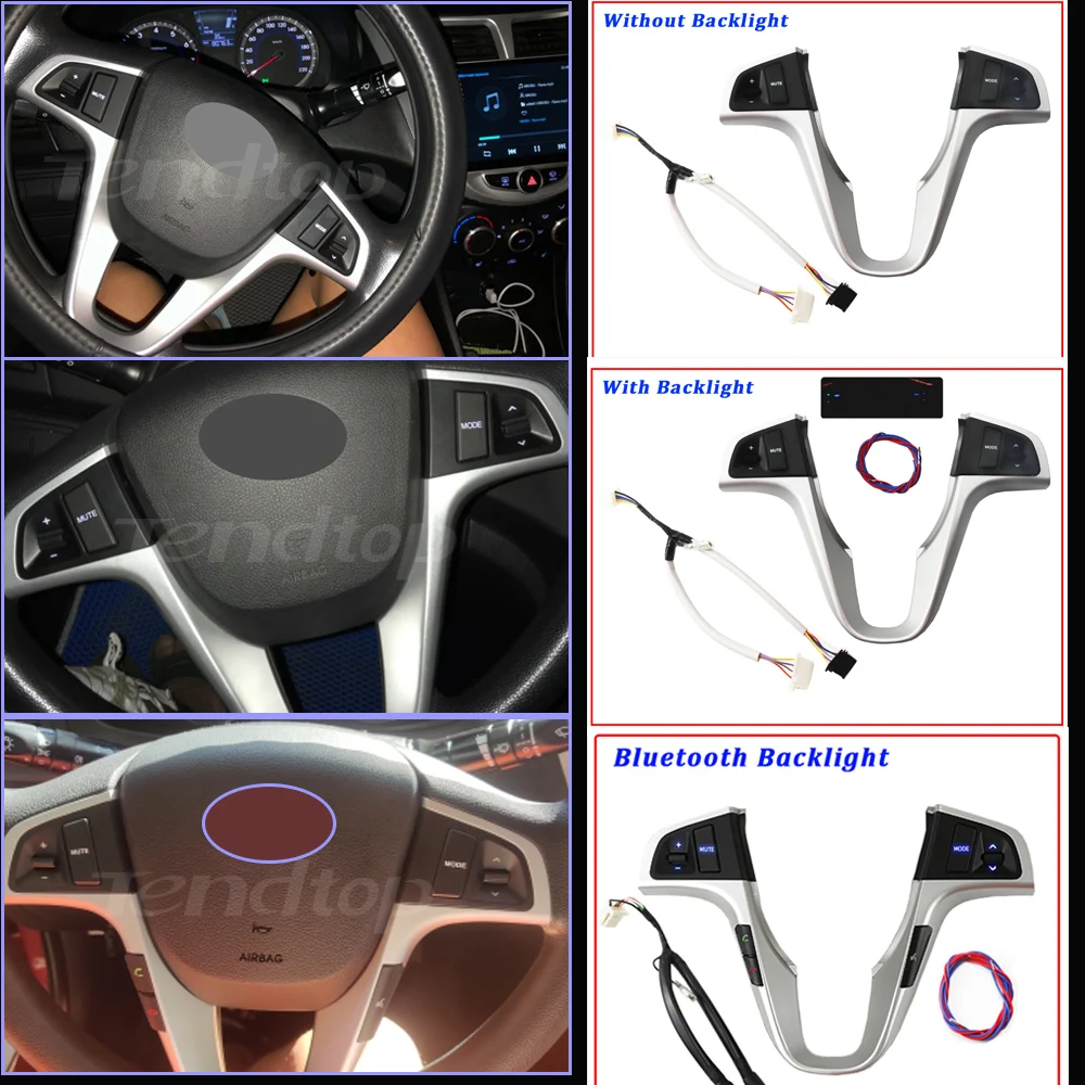

For Hyundai VERNA SOLARIS Multifunction Steering Wheel Bluetooth Fixed Voice Control Button Audio Switch Car Accessories