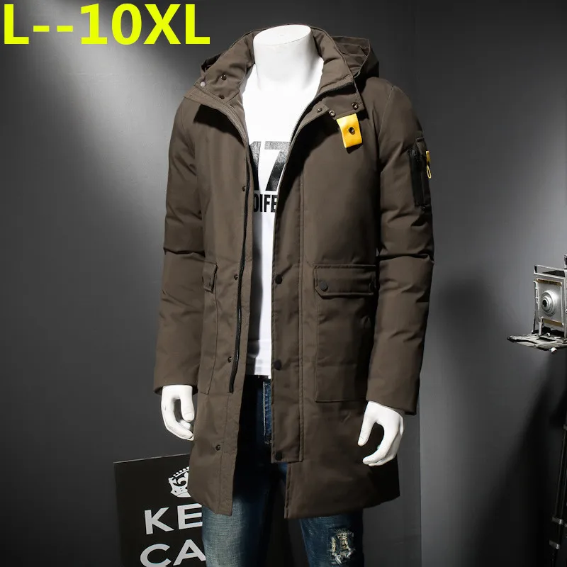 

PLUS SIZE 10XL 9XL 8XL 6XL New Clothing Jackets Business Long Thick Winter Coat Men Solid Parka Fashion Overcoat Outerwear