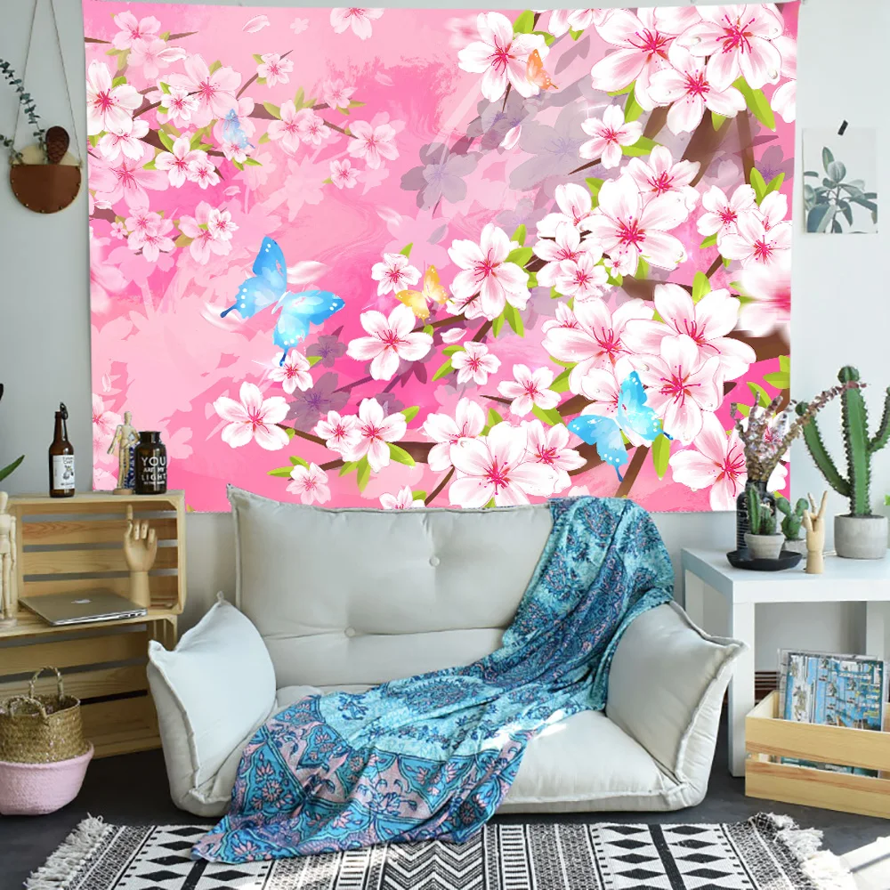 Simсант Цветок персика гобелен японский фольклорный тематический искусство