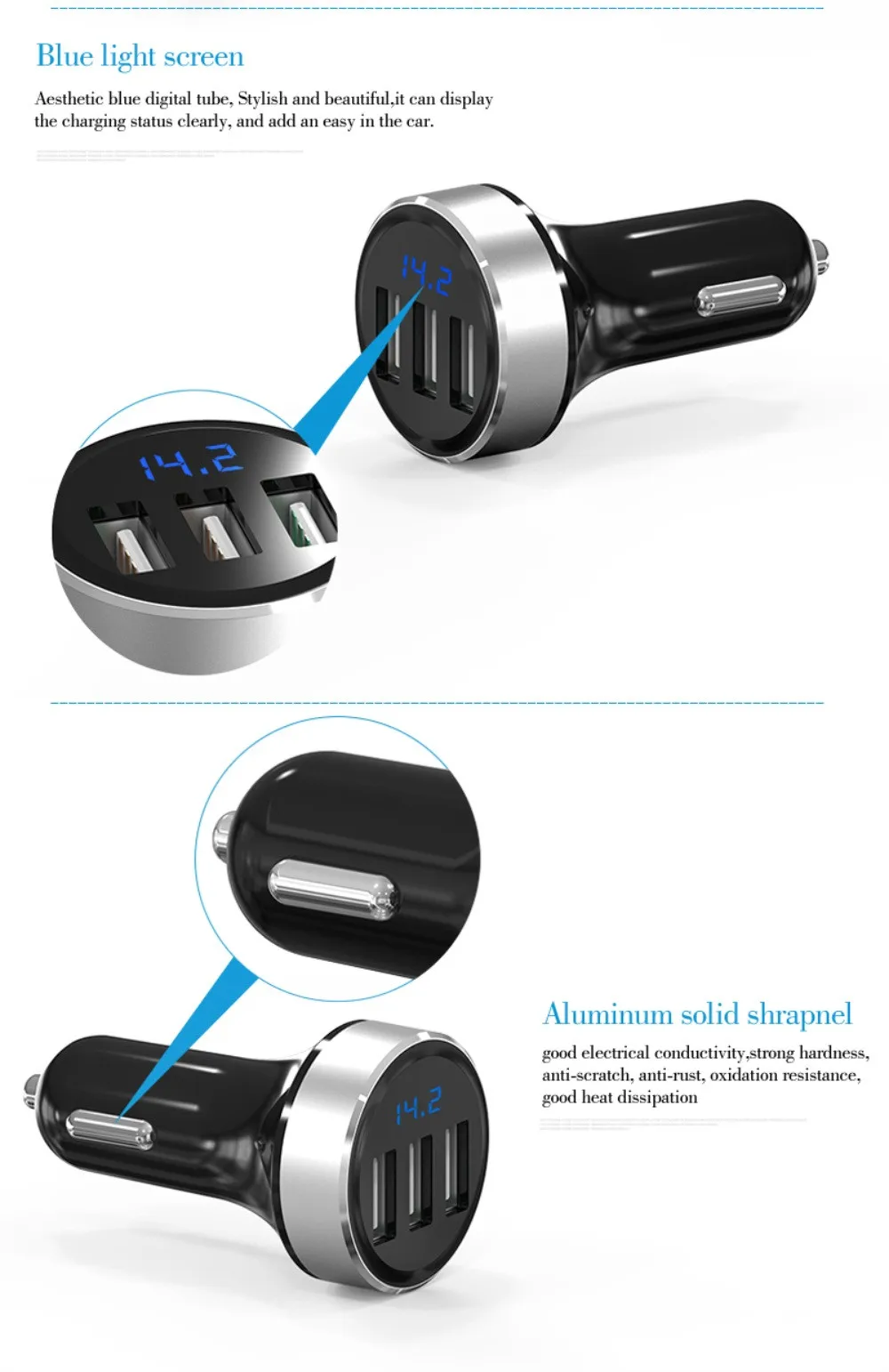 MOSUNX LEDHigh качество smart AP03 портативный 3USB порт автомобильное зарядное устройство Быстрая зарядка дорожный адаптер UQ для samsung xiaomi huawei