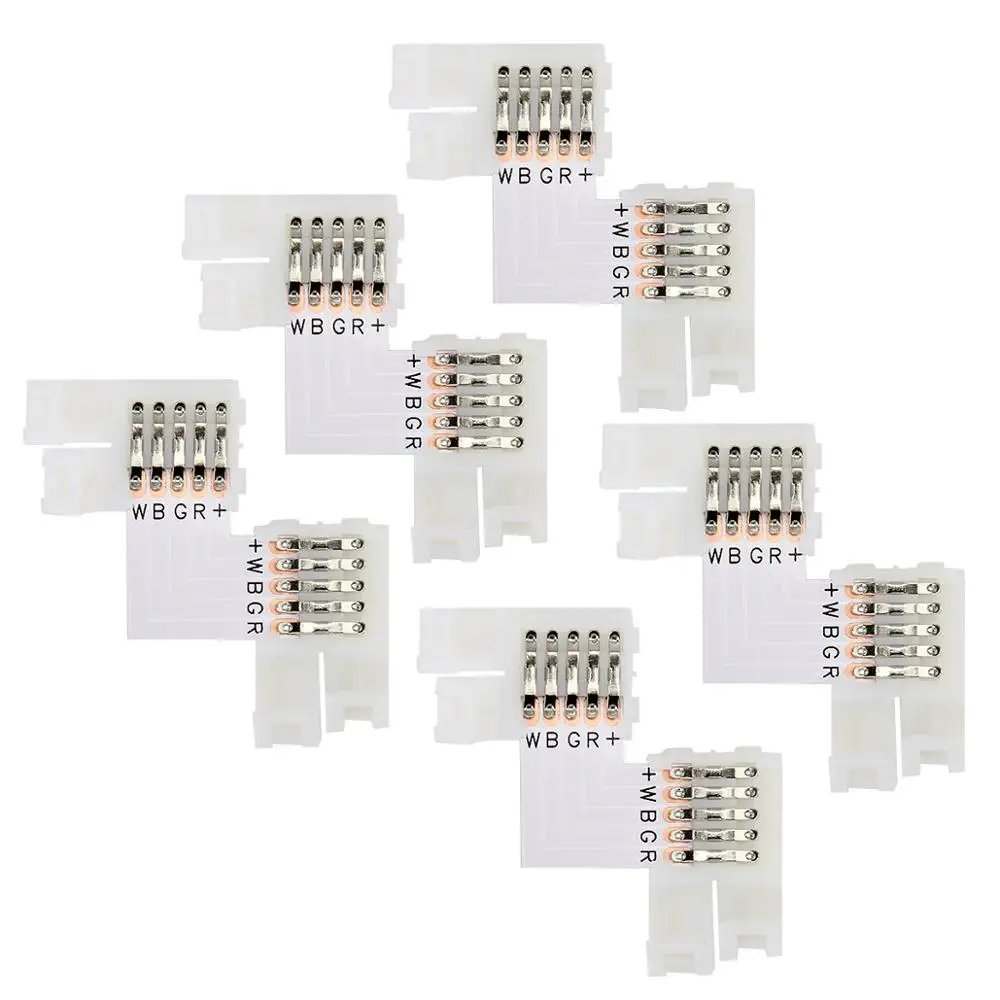 5 Pieces Pack L T X Shape RGBW LED Strip Light Pin Solderless Connector Mounting Bracket Clip for 10mm 5050 rgbw led strip | Лампы и