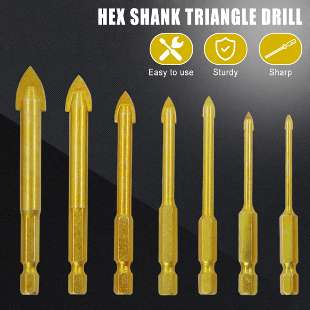 7 шт./компл. качественная фотомагнитная треугольная стеклянная дрель с титановым