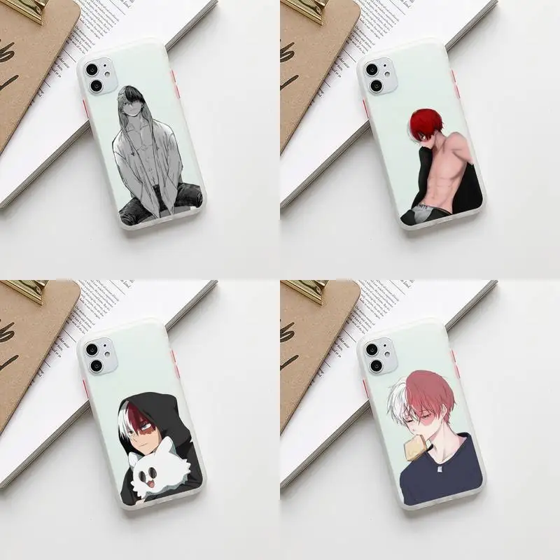 

Todoroki Shoto Camera Protection Bumper Phone Case For iPhone11 12Pro XS X 8 7 Plus Max XR Translucent Matte Back Cover