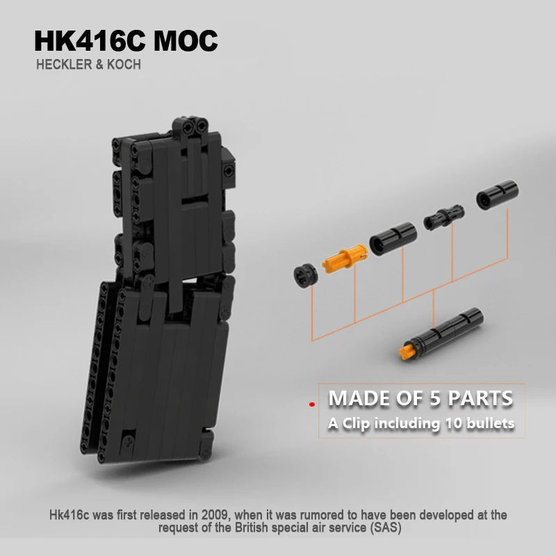 1000 шт. кубики MOC M416c строительные блоки пули оружия технического военного
