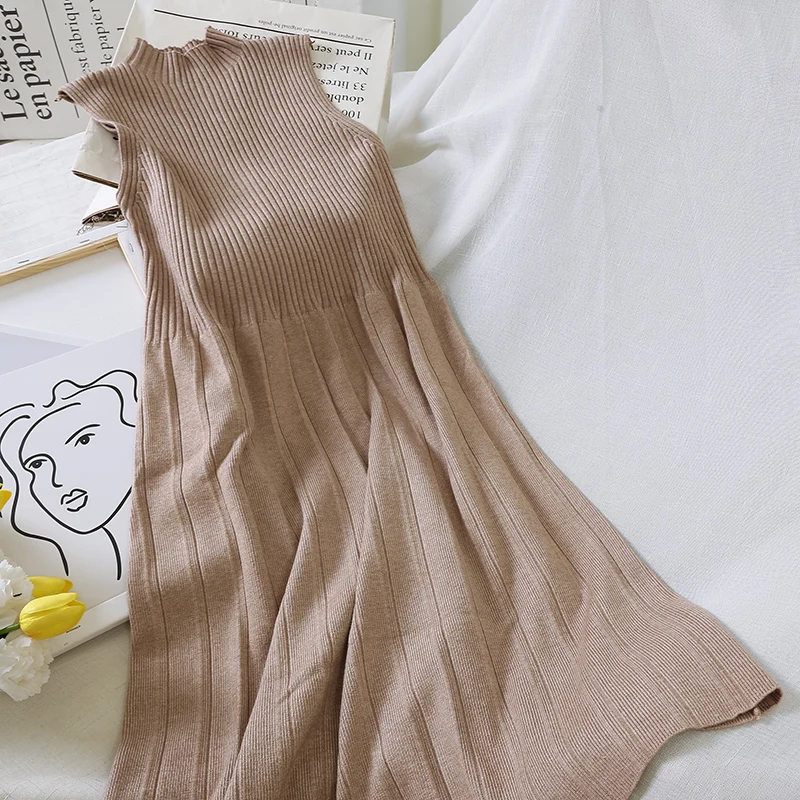 Летнее женское облегающее платье вязаное Макси элегантное без рукавов Длинные