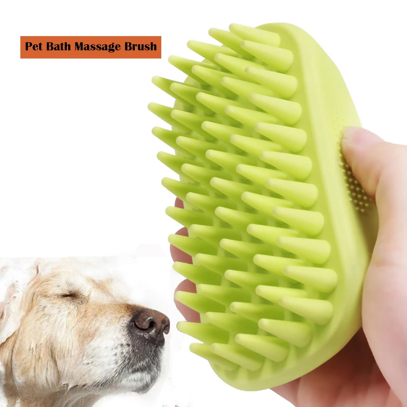 Pet Dog Bathing Massage Brush Cat Bathing Comb Scrub Soft Rubber Brush Pet Supplies For Teddy Samoyed Dog Accessories