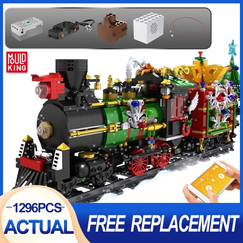 

Mould King Creative Toys The APP Motorized Christmas Train Model Building Blocks Assembly Bricks Kids DIY Toys Christmas Gifts