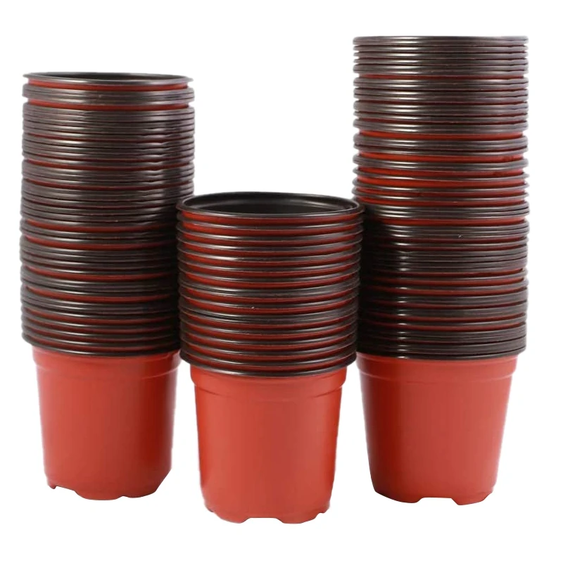 

New 200Pcs 4 inch Plastic Flower Seedlings Nursery Supplies Planter Pot/Pots Containers Seed Starting Pots Planting Pots