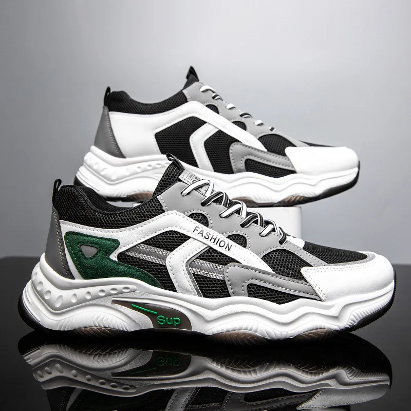 

2021 Autumn New Dad Shoes for Men Breathable Young Students Sports Shoe Korean Leisure Net Shoe for Men Casual Shoes