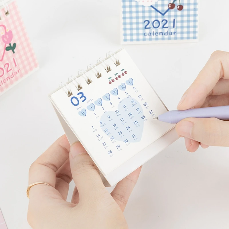 

2021 NEW Simple Mini Calendar Creative Cute Desk Calendar Vertical Paper Multi-function Timetable Planner Wholesale