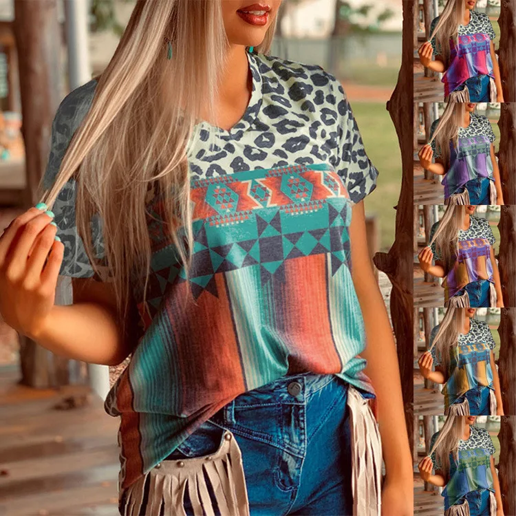 

Летнее платье на каждый день в винтажном стиле; С леопардовым принтом для женщин женская футболка с коротким рукавом и О-образным вырезом дл...