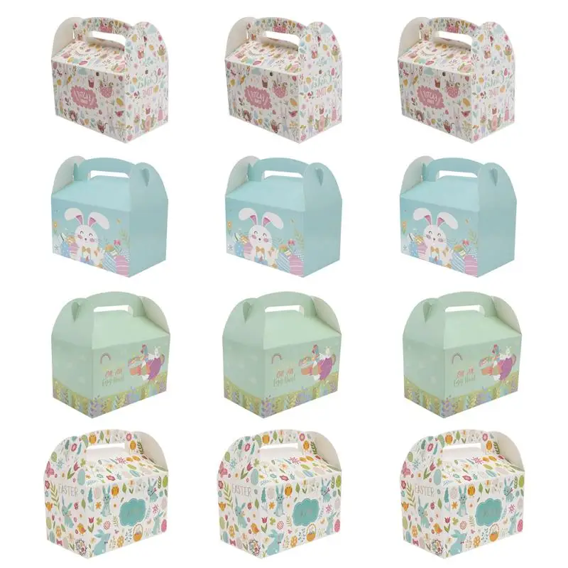 12pcs Easter Gift Boxes Candy Packing Box Egg Storage Party Decoration Accessories Kids Holder |