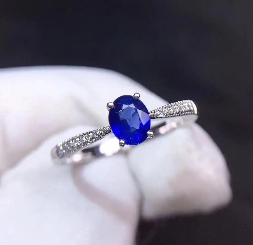 Изысканные ювелирные изделия из сапфира кольцо натуральный 0.55ct Unheat Королевский
