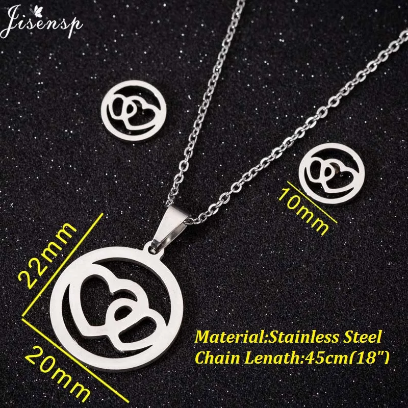 Ювелирные наборы Jisensp из нержавеющей стали для женщин модные серьги-гвоздики со