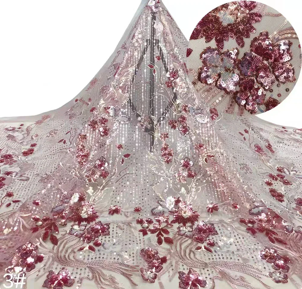 

Многоцветные блестки ручная работа нигерийский Тюль Вышивка французская Сетка кружевная ткань шитье дизайн банкет выпускное свадебное платье юбка Bpodq