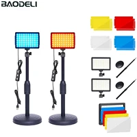 led video light panel photography lighting photo studio lamp kit 2 pack for shoot live streaming youbube with stand rgb filters