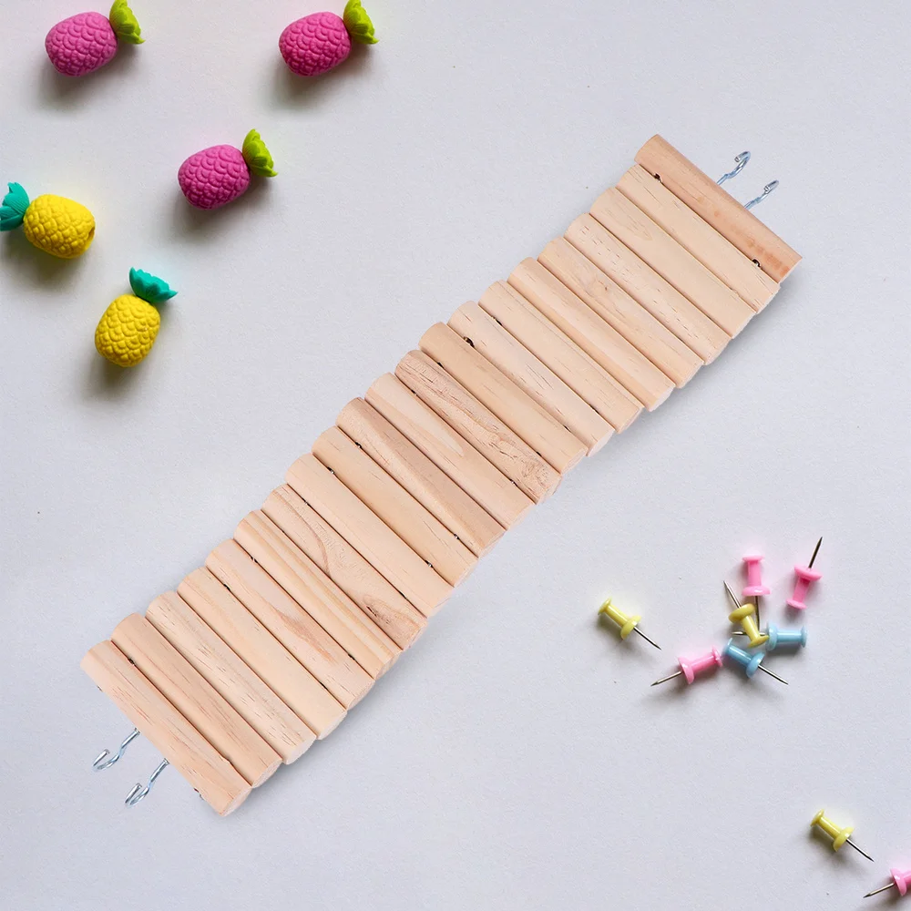 

Ladder Pet Hamster Hook Wooden Ladder Toy Wooden Ladder Bridge Hamster Rat Small Animal Chew Hanging Fun Pet Wooden Accessories