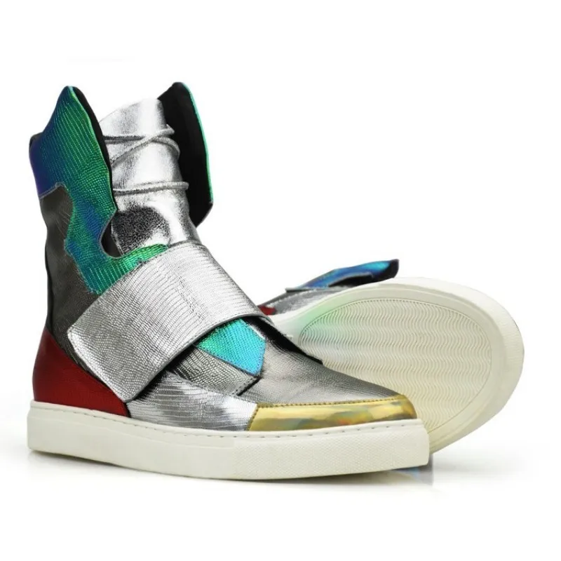 Мужские Ботильоны из натуральной кожи высокие брендовые роскошные кроссовки