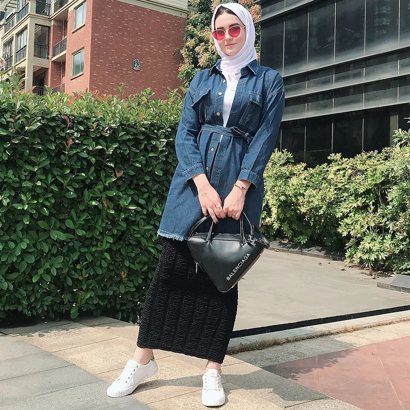 Женское джинсовое пальто Siskakia однобортная однотонная Верхняя одежда со