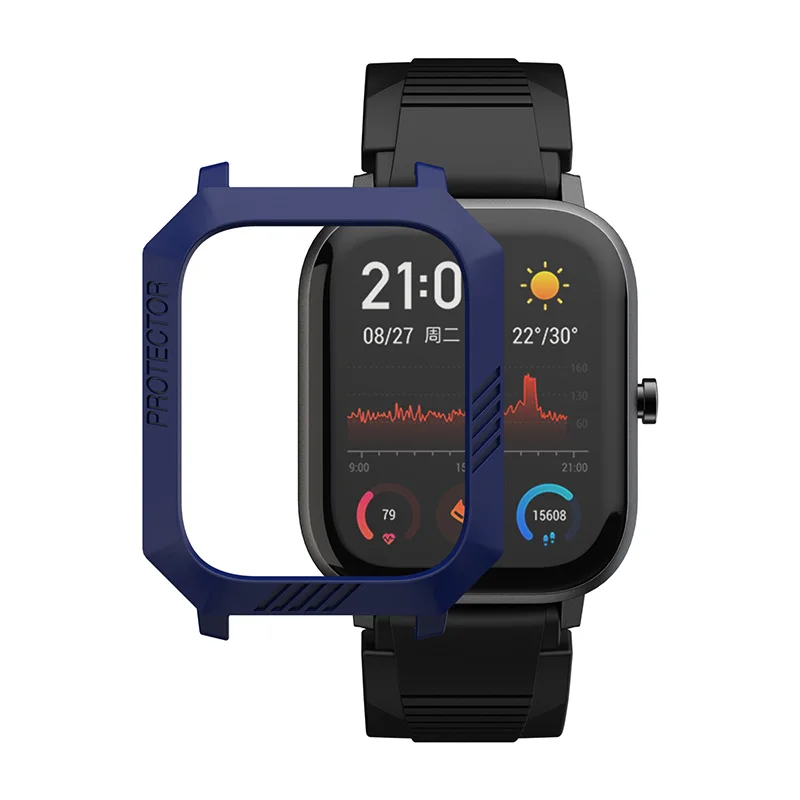 blue only case Жесткий защитный чехол для Amazfit Bip GTS GTR 42 мм 47 мм протектор для часов Huami Bip Lite аксессуары для умных часов SIKAI - Цвет: blue only case