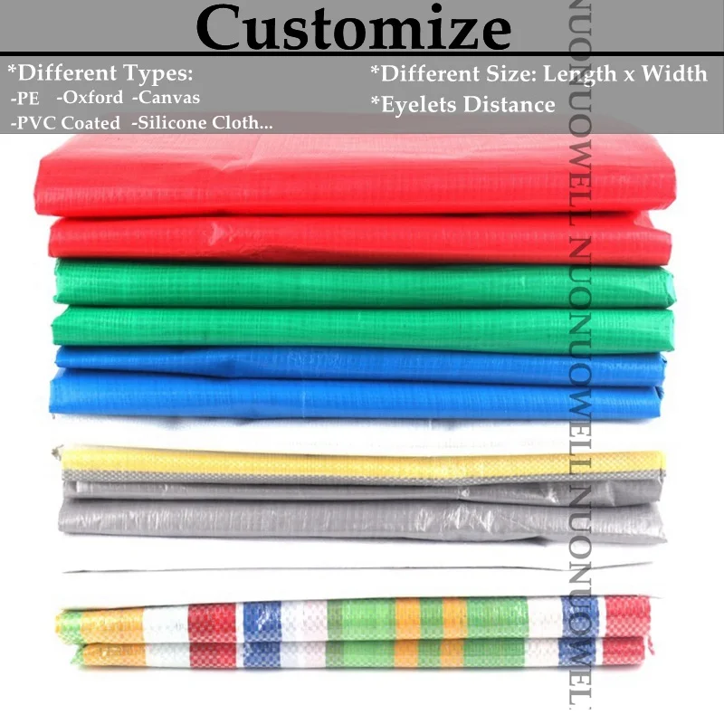 

Custom Blue+Orange 0.35mm PE Tarpaulin Truck Motorcycle Cover Garden Plants Sun Shade Rainproof Cloth Pet House Windproof Tarp