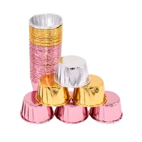 50pcs cupcake paper cups gold oilproof cupcake liner baking cup tray case pastry tools muffin paper cups festival party supplies