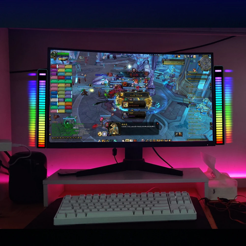 RGB LED Light Bar Sound Control APP Colorful Atmosphere Lamp Pickup Rhythm For Car Desktop Game Room Decor Strip | Лампы и освещение