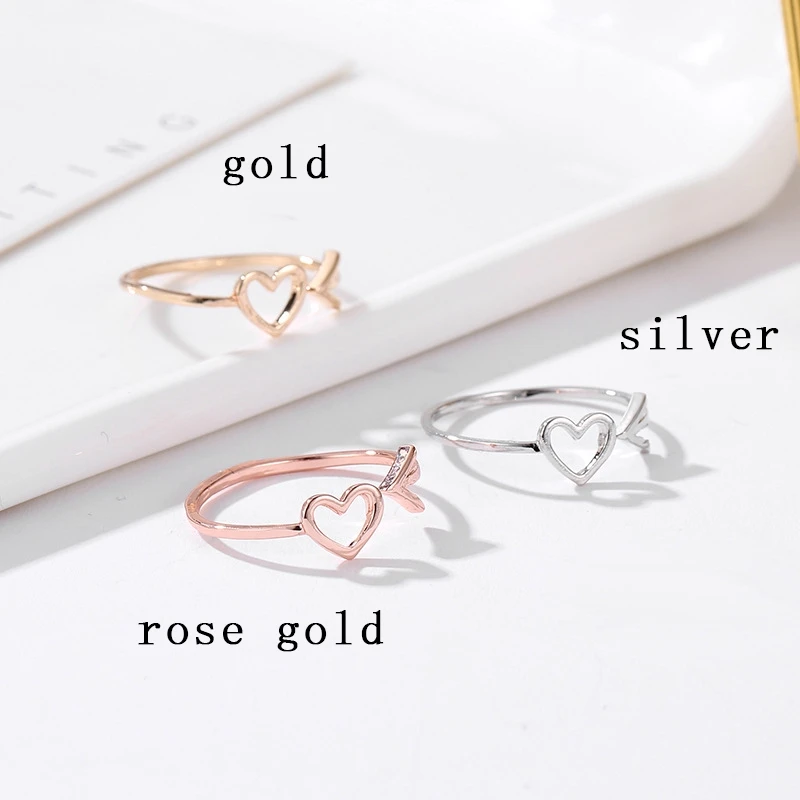 1 шт. регулируемое кольцо в виде стрелы сердце Корейская версия подарок на день