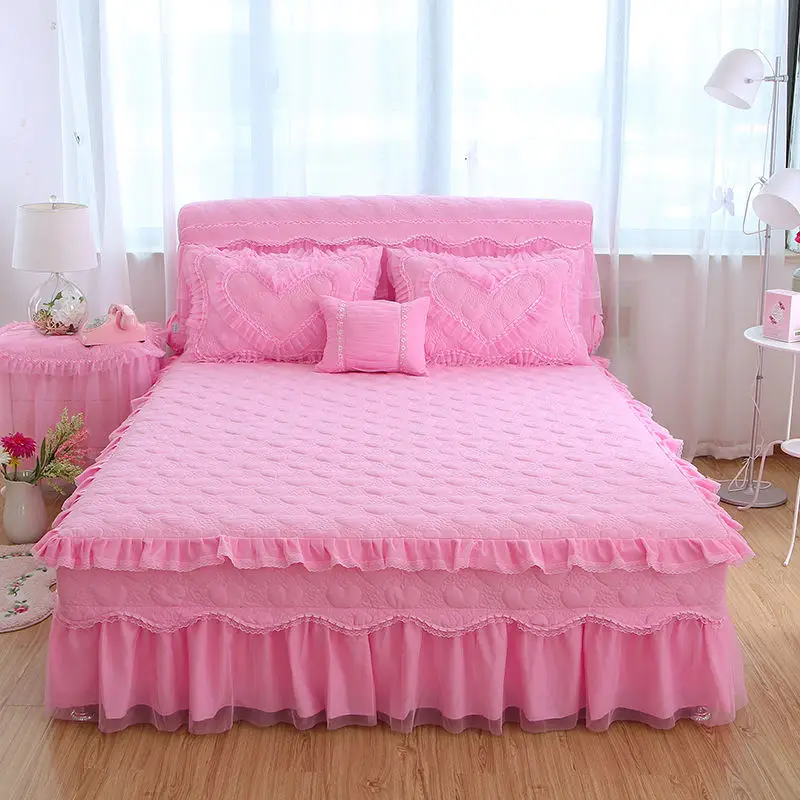 1/3 шт. романтичная постельная юбка love кружевные простыни принцессы