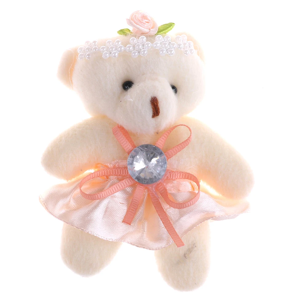 

1pc cute Small head Teddy Bears Stuffed Plush 12CM Toy cartoon bouquet Teddy-Bear Mini Bears Plush Toys Wedding Gifts 12cm