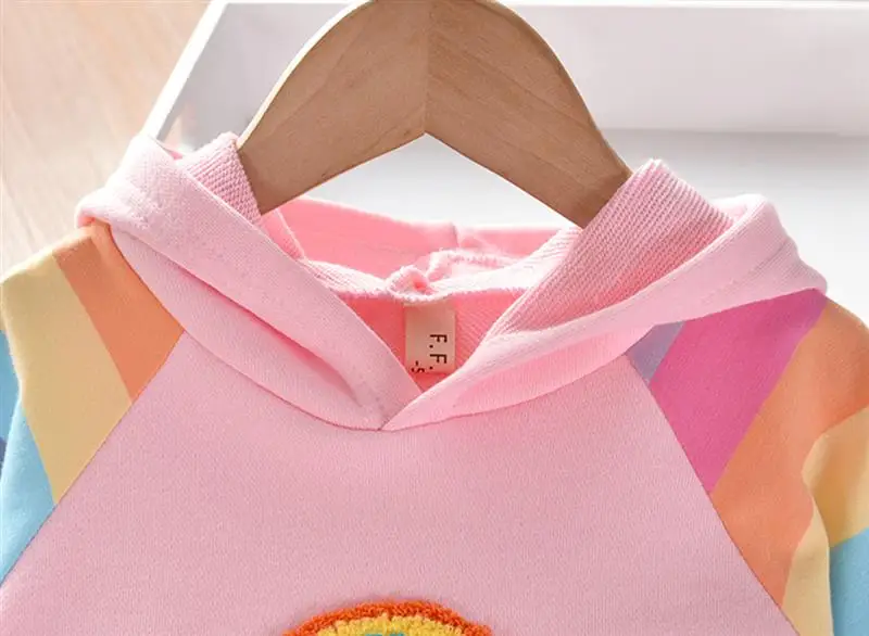 От 1 до 5 лет свитшоты для девочек толстовки с капюшоном маленьких Полосатое