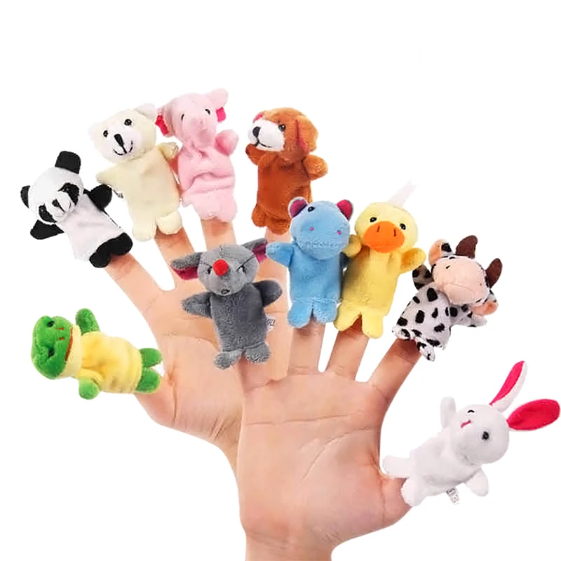 

10pcs/set Cartoon Animal Finger Puppet Baby Plush Toys for Children Lovely Kids Plush Toys Baby Gift For Kids