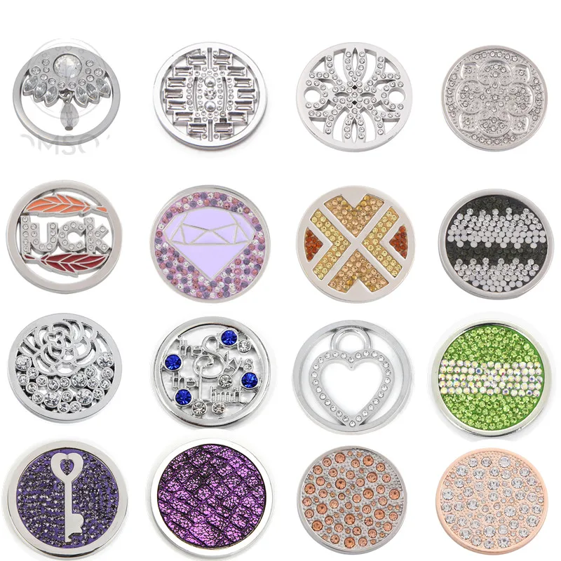 Ювелирные изделия Somsoar недорогая распродажа 33 мм дерево кристалл Серебряный Диск