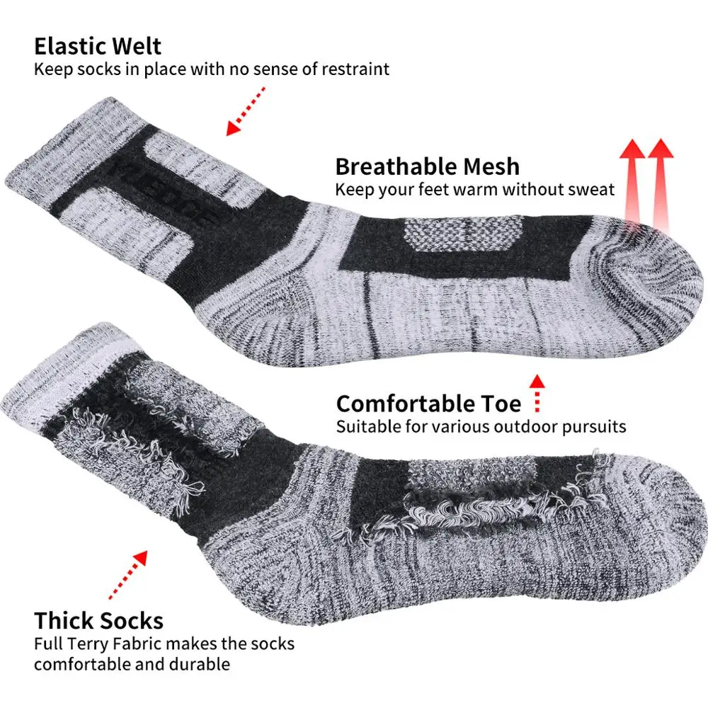 3 пары мужские носки из чесаного хлопка с махровой подушкой|socks hiking|outdoor hiking sockssocks