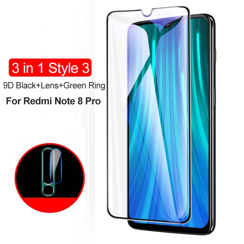 3 in 1 style 3 Защитное стекло для экрана Xiao mi Red mi Note 7 9D для Xiaomi mi 9 SE Red mi Note 8 7 Pro защитное кольцо из закаленного стекла для камеры - Цвет: 3 in 1 style 3